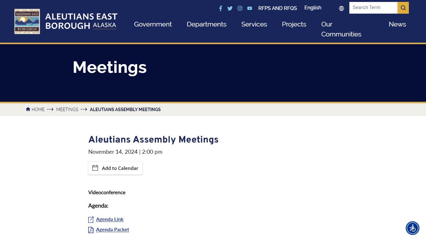 Aleutians Assembly Meetings - Aleutians East Borough