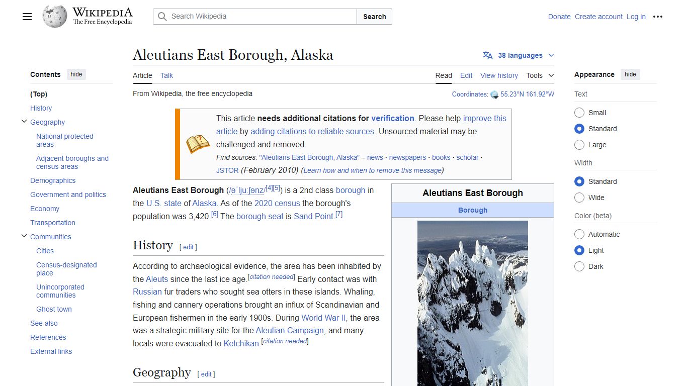 Aleutians East Borough, Alaska - Wikipedia